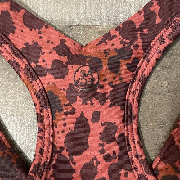 Sage Women's 2 Pc Set Longline Sports Bra & Leggings Inkspot Print sz XS - Picture 7 of 13